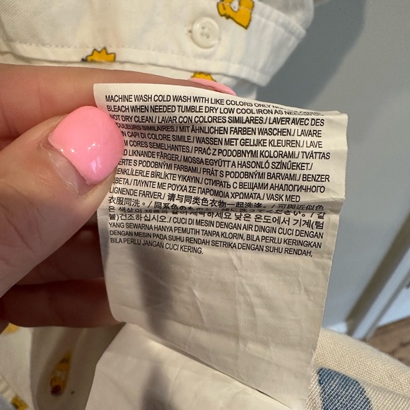 Vans Off The Wall The Simpsons Mens Short Sleeve Button Down Shirt Size Small - Picture 6 of 8